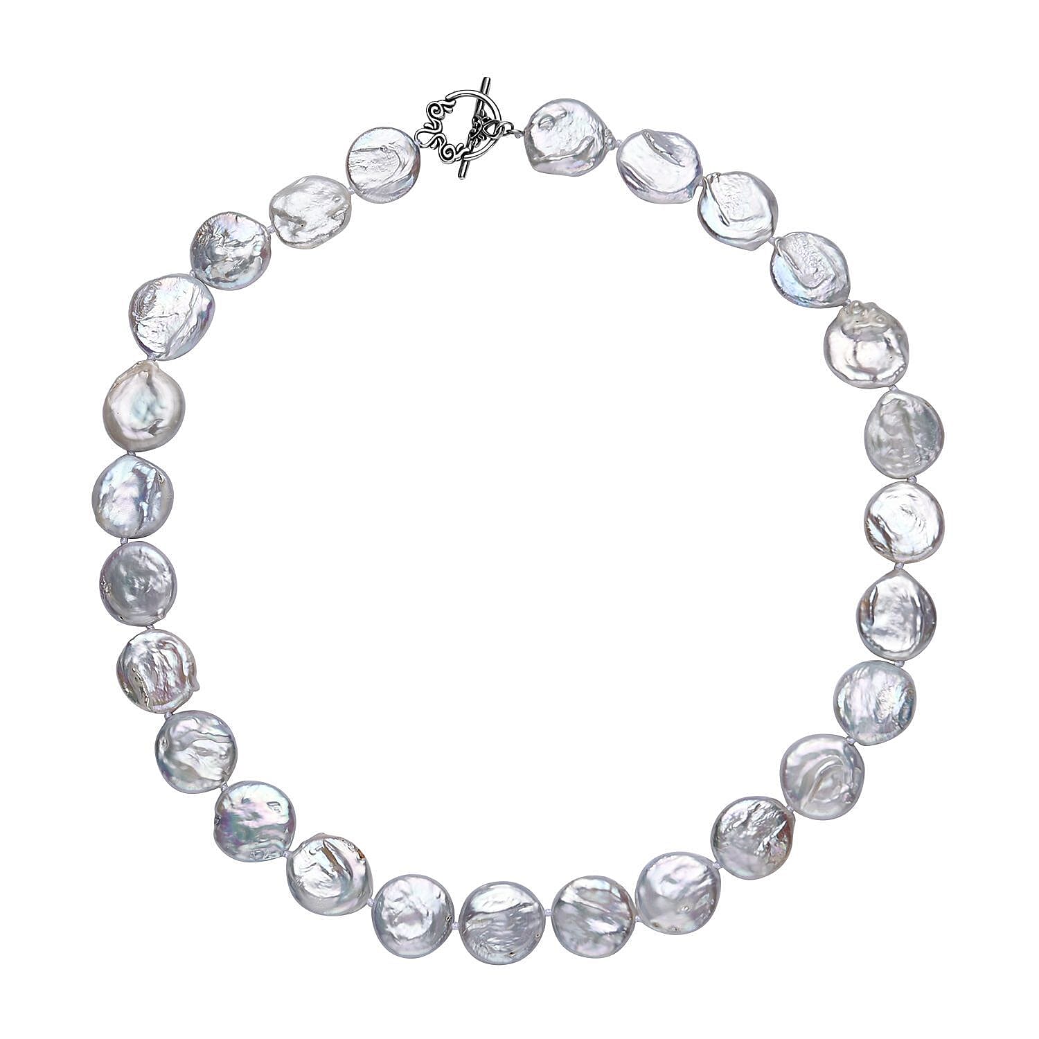 Multi Color Keshi Pearl Necklace 20 Inches in Sterling Silver