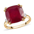 Luxoro 10K Yellow Gold Premium Niassa Ruby (FF) and Diamond Ring 11.25 ctw - Sticky add to cart bar