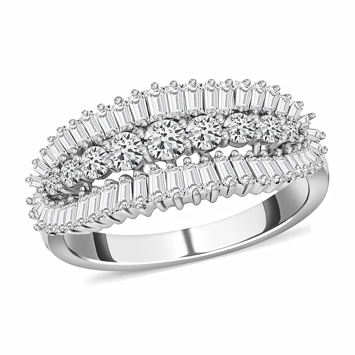 RHAPSODY IGI Certified 1.00 ctw Diamond E-F VS Ring in 950 Platinum 6.10 Grams