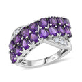 Lusaka Amethyst and Zircon 17.50 ctw Ring in Platinum Over Sterling Silver - Sticky add to cart bar