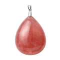 Strawberry Quartz Pear Shape Pendant in Rhodium Over Sterling Silver 103.15 ctw - Sticky add to cart bar