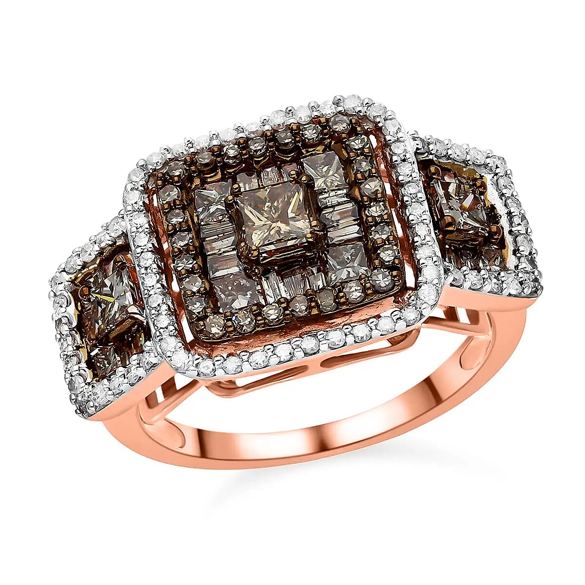 Luxoro 10K Rose Gold Natural Diamond Ring| Gold Diamond Ring| Wedding Ring| Engagement Rings For Her 2.00 ctw