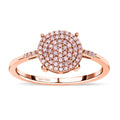 Natural Pink Diamond Round Shape Cluster Ring in Vermeil Rose Gold Over Sterling Silver 0.25 ctw - Sticky add to cart bar