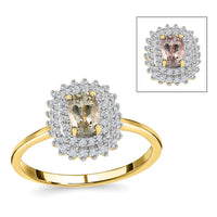 LUXORO 10K Yellow Gold Premium Turkizite and Natural White Zircon Cocktail Ring (Size 8.0) 2.20 Grams 1.00 ctw