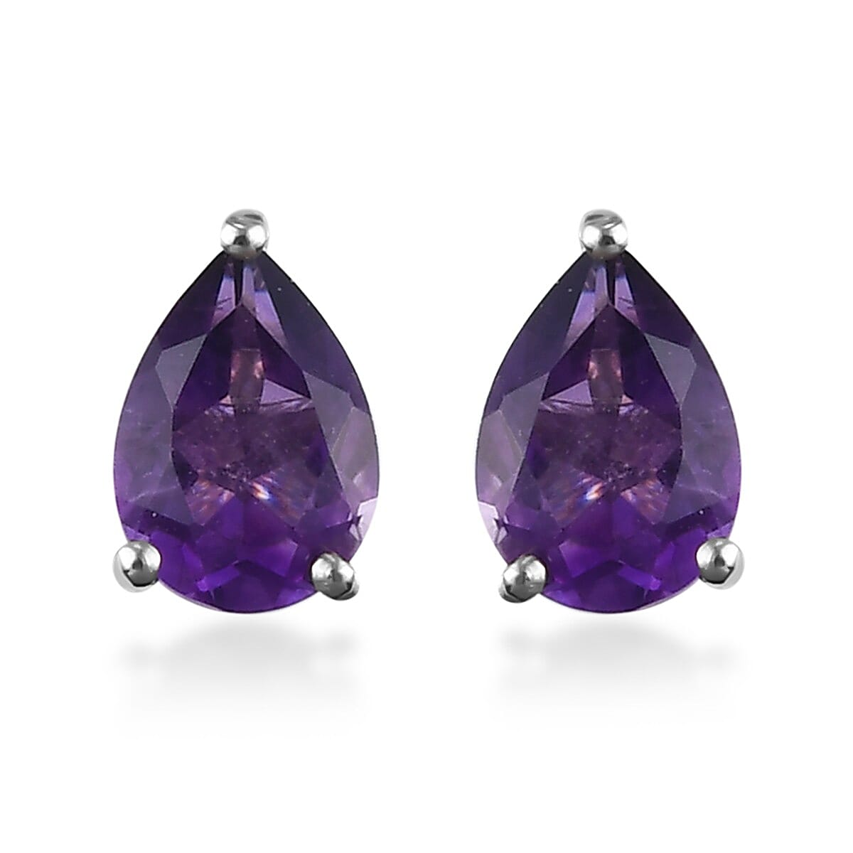 1.20 ctw Lusaka Amethyst Solitaire Stud Earrings in Vermeil Yellow Gold Over Sterling Silver