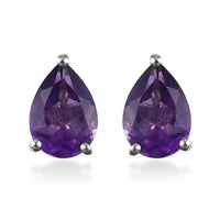 1.20 ctw Lusaka Amethyst Solitaire Stud Earrings in Vermeil Yellow Gold Over Sterling Silver