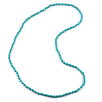 Turquoise Wooden Beaded Rope Necklace 38 Inches