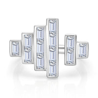 J Francis Zirconia by Swarovski 6.65 ctw Ring in Platinum Over Sterling Silver (Size 8.0)