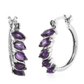 Amethyst Inside Out Hoop Earrings in Stainless Steel 2.50 ctw - Sticky add to cart bar