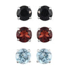 Mozambique Garnet & Sky Blue Topaz & Thai Black Spinel