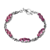 12.25 ctw Pure Pink Mystic Topaz Bracelet in Platinum Over Sterling Silver (7.25 In) 7.75 Grams
