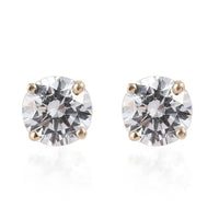LUXORO 2.30 ctw 10K Yellow Gold Solitaire Stud Earrings Made with Zirconia from Swarovski