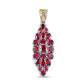 Tanzanian Wine Garnet Elongated Pendant in Platinum Over Sterling Silver 5.50 ctw - Sticky add to cart bar
