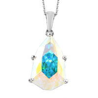 Scarlet Crystal Pendant Necklace 20 Inches in Platinum Over Sterling Silver