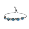 Mojave Blue Turquoise Bolo Bracelet in Stainless Steel 5.75 ctw - Sticky add to cart bar