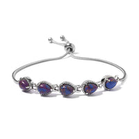 Mojave Blue Turquoise Bolo Bracelet in Stainless Steel 5.75 ctw