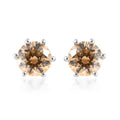 Fancy Light Green Crystal Solitaire Stud Earrings in Platinum Over Sterling Silver - Sticky add to cart bar