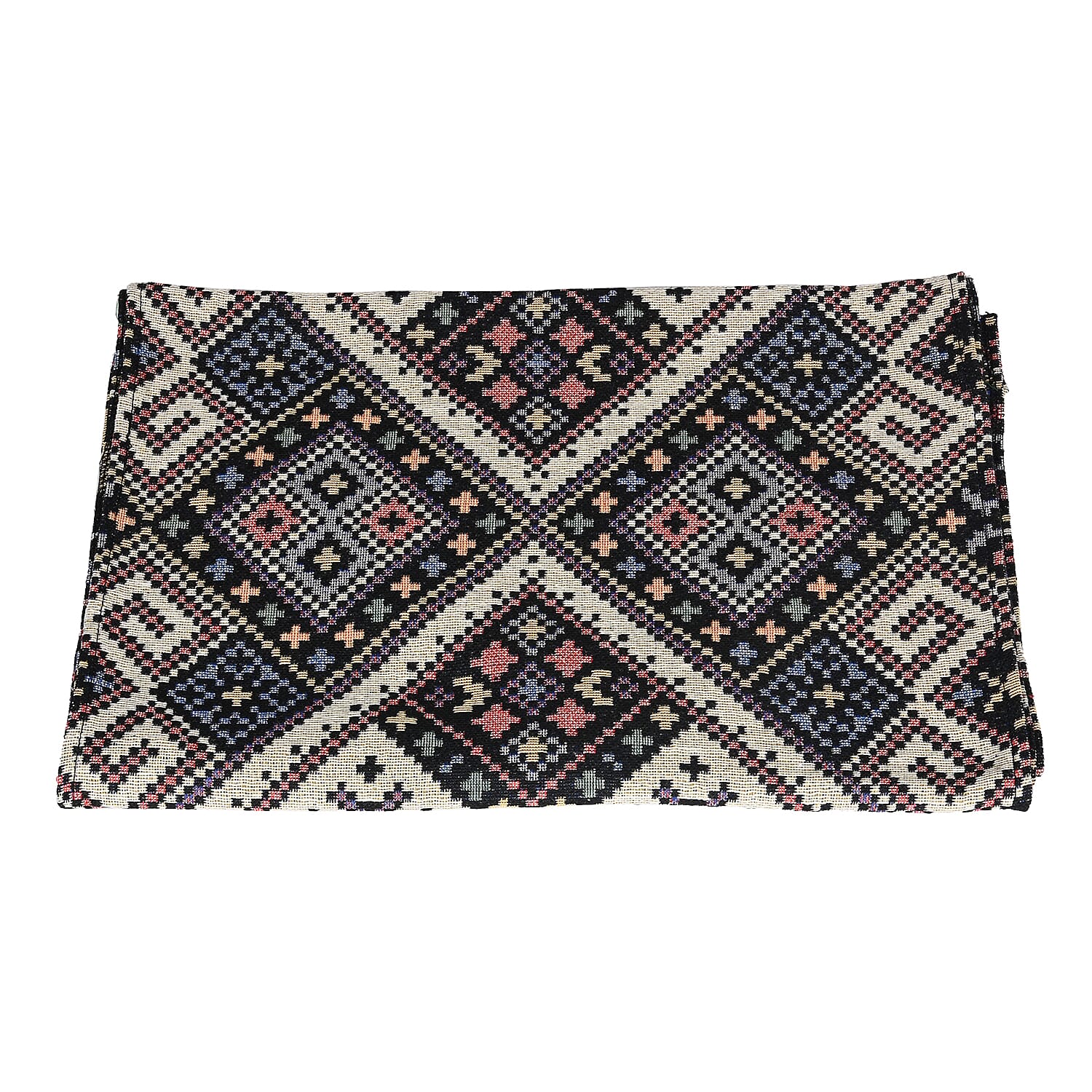 Multi Color Turkish Kilim Pattern 65% Cotton & 35% Poly Table Runner (78.7"x14")