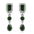 Natural Chrome Diopside Dangle Earrings in Platinum Over Sterling Silver 2.75 ctw - Sticky add to cart bar