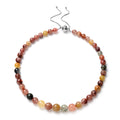 Multi Rutilated Quartz Beaded Necklace 18-22 Inches with Magnetic Clasp in Rhodium Over Sterling Silver 384.50 ctw - Sticky add to cart bar