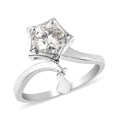 LucyQ Drip Collection 0.85 ctw White Moissanite Sparkling Star Ring in 14K Yellow Gold Sterling Silver (Size 5.0) - Sticky add to cart bar