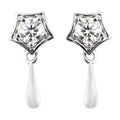 LucyQ White Moissanite VS EF Earrings in Rhodium Over Sterling Silver 0.75 ctw - Sticky add to cart bar