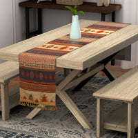 HOMESMART Navy & Gold Handmade Table Runner