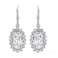 White Crystal Dangling Earrings in Platinum Over Sterling Silver - Sticky add to cart bar