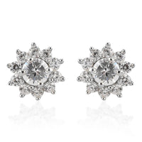LUSTRO STELLA Made with Finest Lavender & White CZ Stud Earrings in Platinum Over Sterling Silver 1.75 ctw