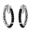 Earrings Information Type	Hoop Earrings Metal	Sterling Silver Height	42 mm Clasp	Hinged Hoop Plating	Platinum Plating - Sticky add to cart bar