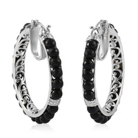 Earrings Information Type	Hoop Earrings Metal	Sterling Silver Height	42 mm Clasp	Hinged Hoop Plating	Platinum Plating