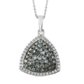 Narsipatnam Alexandrite and Natural White Zircon Round Shape Cluster Pendant Necklace 20 Inches in Rhodium & Platinum Over Sterling Silver 1.65 ctw - Sticky add to cart bar