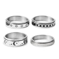 Set of 4 Stress Buster Spinner Ring in Stainless Steel (Size 9.0) - Sticky add to cart bar