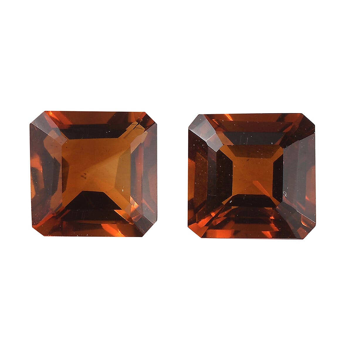 AA Brazilian Cherry Citrine Set of 2 (Oct 6x6 mm) 1.80 ctw Loose Gemstone