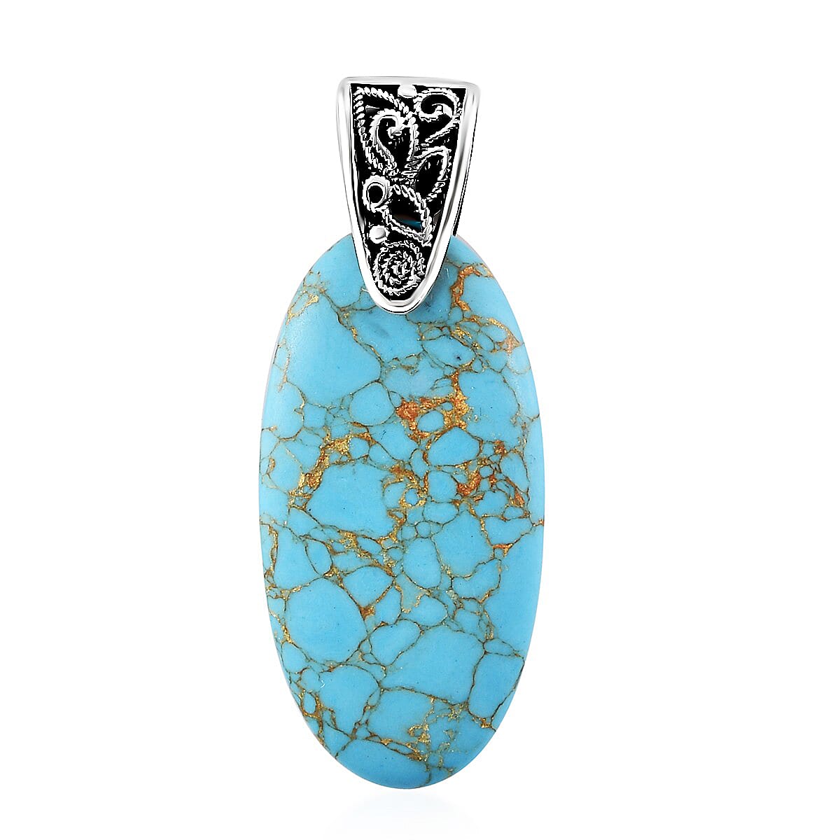23.20 ctw Black Aventurine Fancy Pendant in Sterling Silver