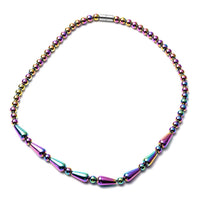263.50 ctw Magic Color Hematite Beads Necklace 18 Inches in Silvertone