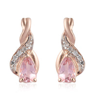 0.80 ctw Morro Redondo Pink Tourmaline and Zircon Earrings in Vermeil Rose Gold Over Sterling Silver