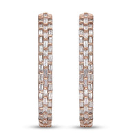 Natural Pink Diamond I3 Hoop Earrings in Vermeil Rose Gold Over Sterling Silver 0.50 ctw