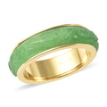 Green Jade (D) Carved Spinner Ring in Vermeil Yellow Gold Over Sterling Silver (Size 8.0) 8.25 ctw - Sticky add to cart bar