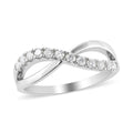 Moissanite VS EF Infinity Ring in Rhodium Over Sterling Silver (Size 11.0) 0.40 ctw - Sticky add to cart bar