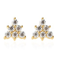 White Moissanite (VS-EF) Trinity Inspired Stud Earrings in Vermeil YG Over Sterling Silver 0.40 ctw - Sticky add to cart bar