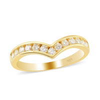 Moissanite VS EF Wishbone Ring in Vermeil Yellow Gold Over Sterling Silver 0.40 ctw