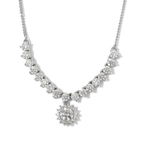 11.60 ctw Platinum Over Sterling Silver Necklace 18 Inches Made with Zirconia from Swarovski