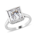 LUSTRO STELLA Made with Finest CZ Solitaire Ring in Platinum Over Sterling Silver (Size 10.0) 6.75 ctw - Sticky add to cart bar