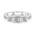 J Francis Zirconia by Swarovski 2.15 ctw Ring in Platinum Over Sterling Silver (Size 5.5) - Sticky add to cart bar