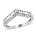 Diamond Wishbone Ring in Platinum Over Sterling Silver (Size 10.0) 0.33 ctw - Sticky add to cart bar
