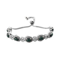 African Malachite Bolo Bracelet in Platinum Over Copper & Stainless Steel 8.50 ctw - Sticky add to cart bar