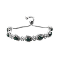 African Malachite Bolo Bracelet in Platinum Over Copper & Stainless Steel 8.50 ctw