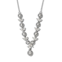 3.25 ctw Platinum Over Sterling Silver Cluster Necklace 18 Inches Made with Zirconia from Swarovski 10.50 Grams