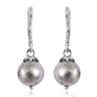 Marvelous Meteorite and White Zircon Beaded Drop Earrings in Rhodium Over Sterling Silver